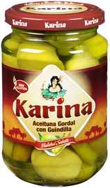 Оливки зеленые с перцем чили «Karina Aceitunas Gordal con Guindilla» 345 г