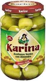 Оливки зеленые с миндалем «Karina Aceitunas Verdes con Almendra» 830 г