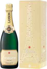 Шампанское белое полусухое «Lanson Ivory Label Demi-Sec» в подарочной упаковке "Сити"
