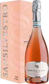 Вино игристое розовое брют «San Silvestro Neboise Nebbiolo d'Alba» 2018 г., в подарочной упаковке