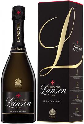 Шампанское белое брют «Lanson Le Black Reserve Brut» 2015 г., в подарочной упаковке