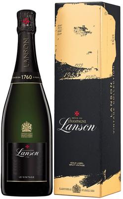 Шампанское белое брют «Lanson Gold Label Le Vintage» 2012 г., в подарочной упаковке
