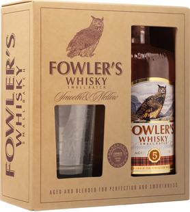 Виски российский «Fowler's Grain, 0.5 л» в подарочной упаковке со стаканом
