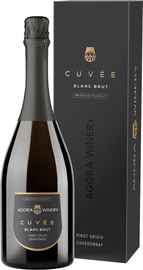 Вино игристое белое брют «Agora Cuvee Pinot Grigio Chardonnay» в подарочной упаковке