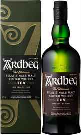 Виски шотландский «Ardbeg 10 YO, 0.7 л» в подарочной упаковке