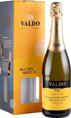 Вино игристое белое сухое «Valdo Marca Oro Prosecco di Valdobbiadene Superiore» 2022 г., в подарочной упаковке