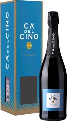 Вино игристое белое сухое «Ca' del Cino Extra Dry» 2022 г., в подарочной упаковке