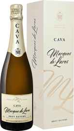 Вино игристое белое экстра брют «Marques de Lares Cava Brut Nature» 2022г., в подарочной упаковке