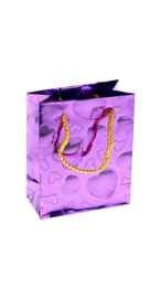 Пакет подарочный «Сердца» фиолетовый