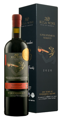 Кошерное вино красное полусладкое «Kula Wine Киндзмараули» в подарочной упаковке 2020 г.
