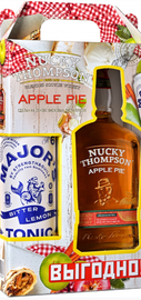 Настойка полусладкая «Nucky Thompson Apple Pie» подарочный набор с банкой тоника "Мэджорс"