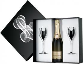 Шампанское белое брют «Louis Roederer Brut Premier» в подарочном наборе "Графика" с 2 бокалами