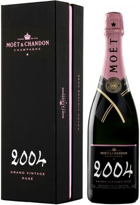 Вино игристое розовое брют «Moet & Chandon Brut Vintage Rose» 2004 г. в подарочной упаковке
