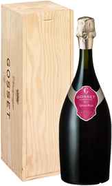 Шампанское розовое брют «Gosset Brut Grand Rose» в деревянной коробке