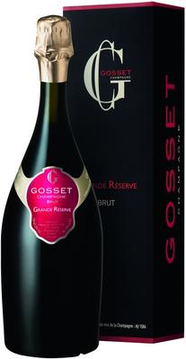 Шампанское белое брют «Gosset Brut Grande Reserve, 1.5 л» в подарочной упаковке
