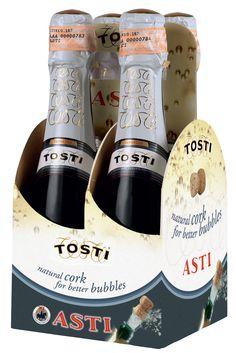 Вино игристое белое сладкое «Tosti Asti, 0.75 л» набор из 2-х бутылок в подарочной упаковке