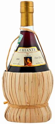 Вино красное сухое «Caretti Chianti» во фьяске