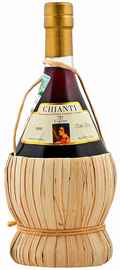 Вино красное сухое «Caretti Chianti» во фьяске