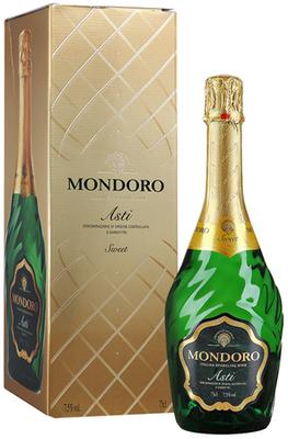 Вино игристое белое сладкое «Mondoro Asti, 0.75 л» в подарочной коробке