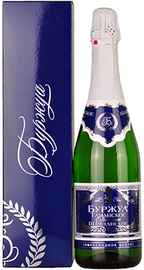 Шампанское российское белое полусладкое «Буржуа Таманское» в подарочной упаковке