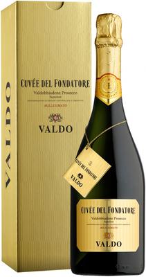 Вино игристое белое брют «Valdo Cuvee del Fondatore Valdobbiadene Prosecco Superiore» в подарочной упаковке 2013 г.