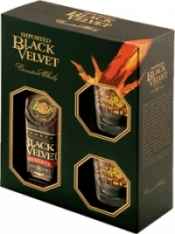 Виски канадский «Black Velvet» в подарочной упаковке с двумя стаканами.