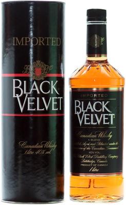 Виски канадский «Black Velvet, 1 л» в подарочной упаковке.