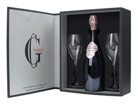 Шампанское розовое брют «Gosset Celebris Rose Extra Brut with 2 Glasses» 2007 г. подарочный набор