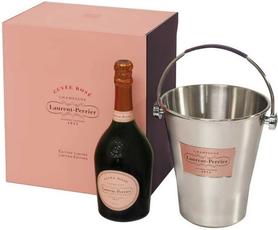 Вино розовое брют «Laurent-Perrier Cuvee Rose Brut» в подарочной упаковке с ведерком для льда