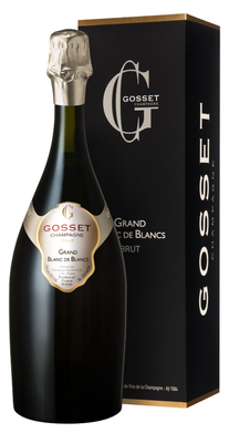 Шампанское белое брют «Gosset Grand Blanc de Blancs Brut» в подарочной упаковке