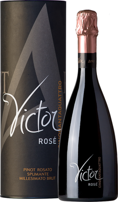 Вино игристое розовое брют «Victor Pinot Rose Brut Spumante» в подарочной тубе