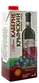 Вино столовое красное полусладкое «Крымский винный завод Каберне, 3 л»