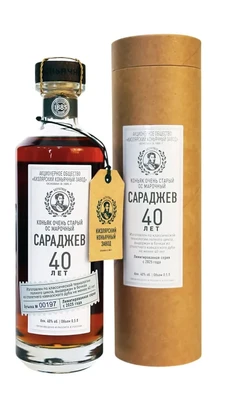 Коньяк российский Сараджев ОС 40-летний, 0.5 л мюзле, в тубе