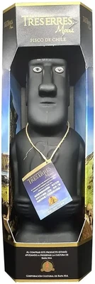 Писко Tres Erres Moai Reservado, 0.75 л в подарочной упаковке