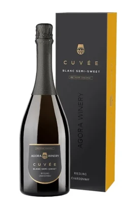 Вино игристое белое полусладкое Agora Cuvee Riesling Chardonnay, 0.75 л п/у