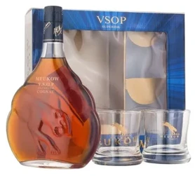 Коньяк Meukow VSOP, 0.7 л п/у, с 2-мя бокалами