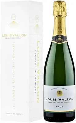 Вино игристое белое брют Louis Vallon Cremant de Bordeaux, 0.75 л п/у