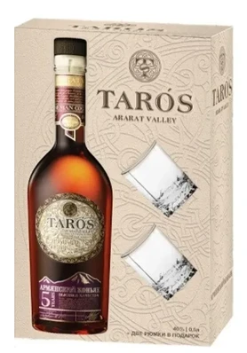 Коньяк армянский Taros 5 Years Old, 0.5 л п/у + 2 рюмки
