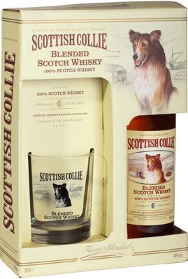 Виски шотландский «Scottish Collie» в подарочной упаковке со стаканом