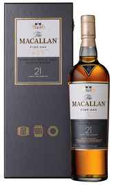 Виски шотландский «Macallan Fine Oak 21 Years Old» в подарочной упаковке