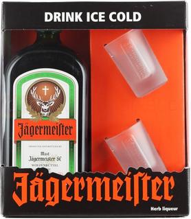 Ликер «Jagermeister» в подарочной упаковке + 2 бокала