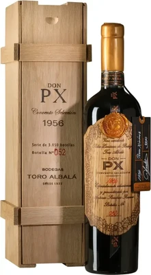 Херес Bodegas Toro Albala Don PX Convento Seleccion, 0.75 л 1956, в деревянной подарочной упаковке