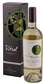 Вино белое сухое «Vina Maipo Vitral Sauvignon Blanc Reserva» в подарочной упаковке