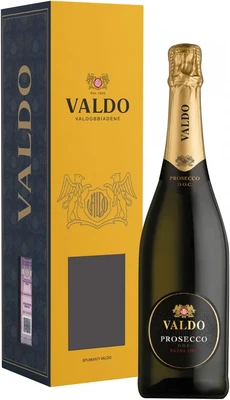 Вино игристое белое сухое Valdo Prosecco Extra Dry DOC Etichetta Nera, 0.75 л в подарочной упаковке