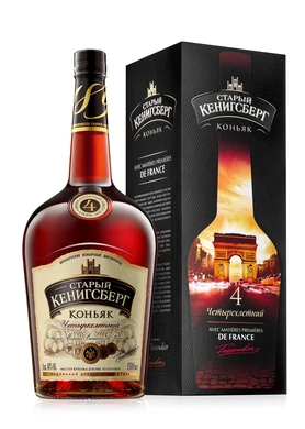 Коньяк российский Старый Кенигсберг 4 года, 1.5 л п/у