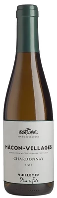 Вино белое сухое Vuillemez Pere et Fils Macon-Villages Chardonnay AOC, 0.375 л 2022