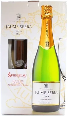 Вино игристое белое брют Jaume Serra Cava Brut DO, 0.75 л в подарочной упаковке