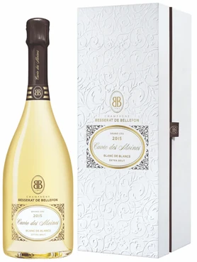 Шампанское белое экстра брют Besserat de Bellefon Cuvee des Moines Blanc de Blancs Extra Brut Champagne AOC, 0.75 л 2015, в подарочной упаковке