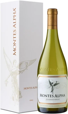Вино белое сухое Montes Alpha Chardonnay Aconcagua Costa DO, 0.75 л 2023, в подарочной упаковке