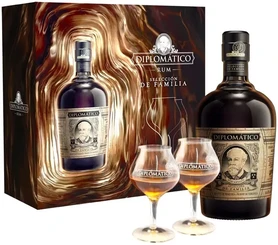 Ром Diplomatico Seleccion De Familia, 0.7 л в подарочной упаковке, с 2-мя бокалами